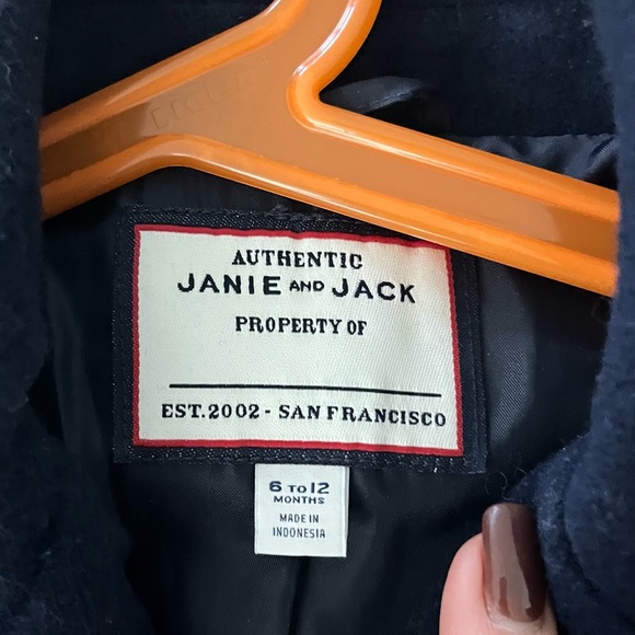 Janie and Jack girls wool blend navy double breasted pea coat size 6-12 … - Picture 5 of 7
